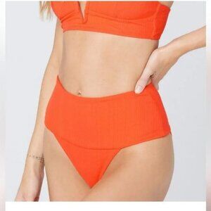 L*Space Desi Ribbed Bikini Bottoms Orange – M - NWOT W/hygiene sticker